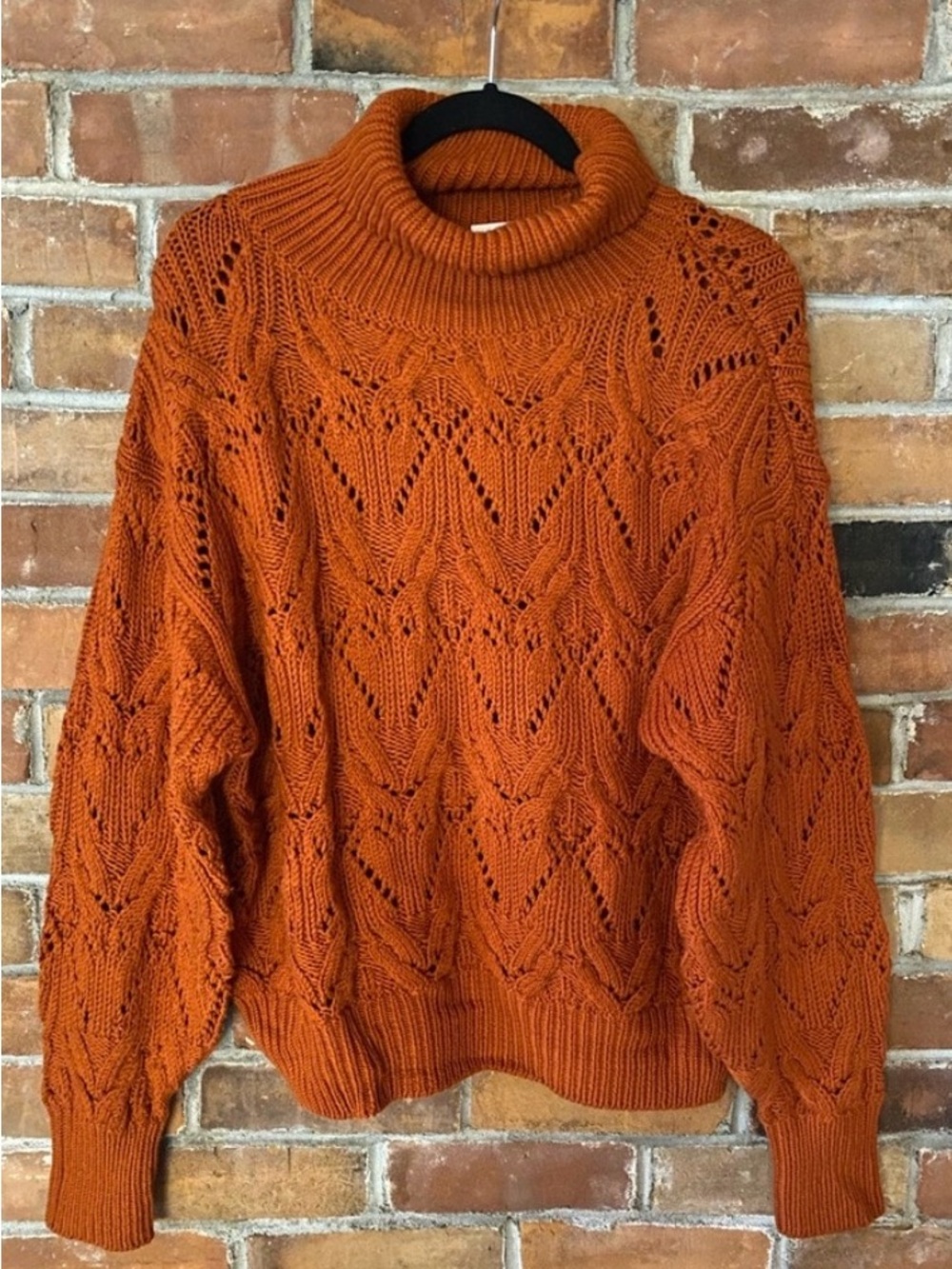 ARITZIA LITTLE MOON negroni turtleneck sweater wool cognac size medium